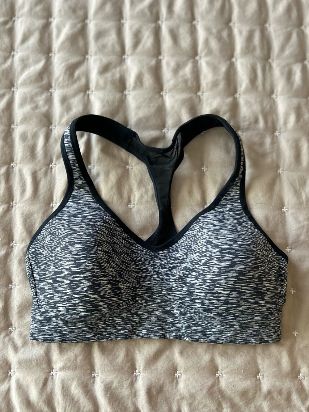 lululemon athletica Black & Gray Space-Dye Racerback Sports Bra